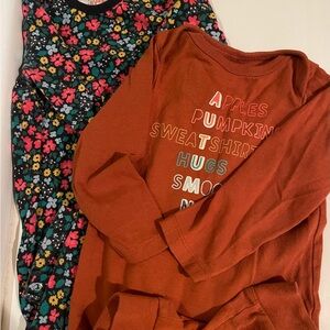 Floral and Rust Baby Onesies